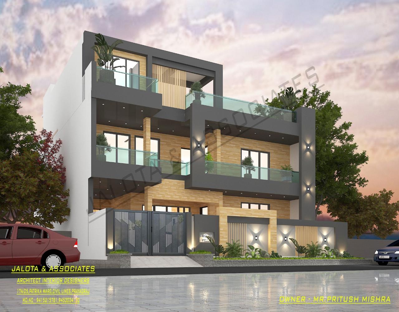 School Building Elevation Design Prayagraj
